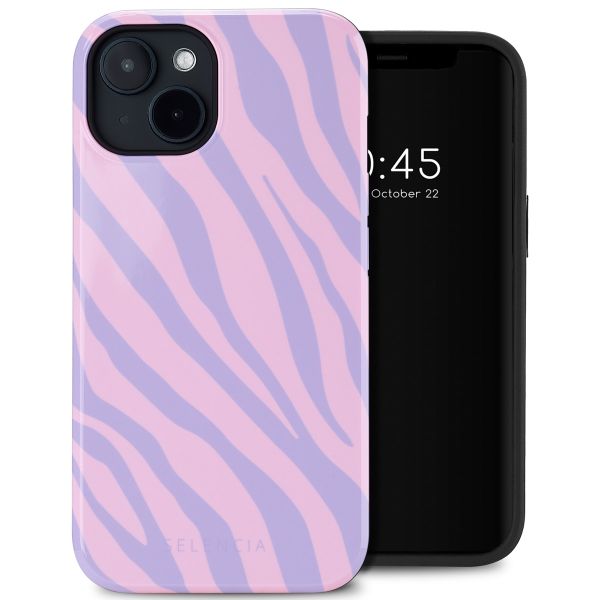 Selencia Vivid Tough Back Cover MagSafe für das iPhone 14 - Zebra Light Pink Lilac