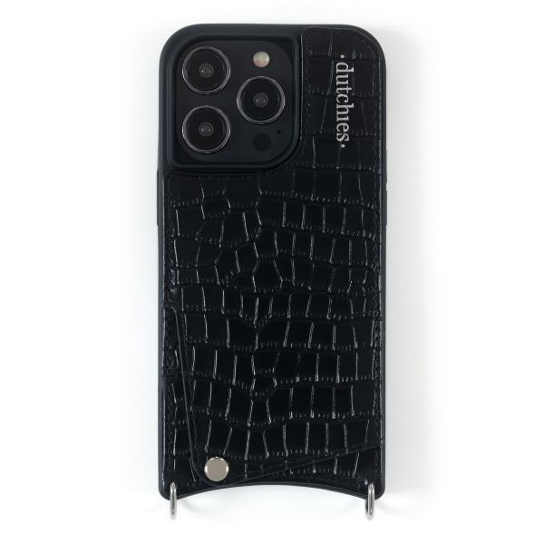 Dutchies Back Cover mit Kartenfach für das iPhone 13 Pro - Telefonband nicht enthalten - Crocodile Chic