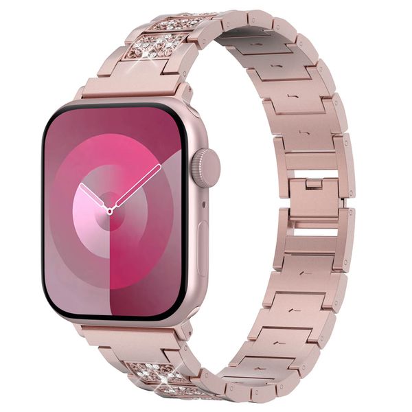 Selencia Sparkle Armband für das  Apple Watch Series 1 t/m 9 / SE (38/40/41 mm) | Series 10 / 11 (42 mm) - Rosa