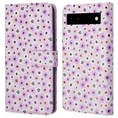 imoshion Design Klapphülle Google Pixel 6a - Purple Flowers