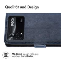 imoshion Luxuriöse Klapphülle Xiaomi Poco X4 Pro 5G - Dunkelblau