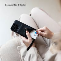 Selencia Nova HandyHülle mit Kordel und Kartenhalter Samsung Galaxy S24 Plus / S25 Plus - Schwarz