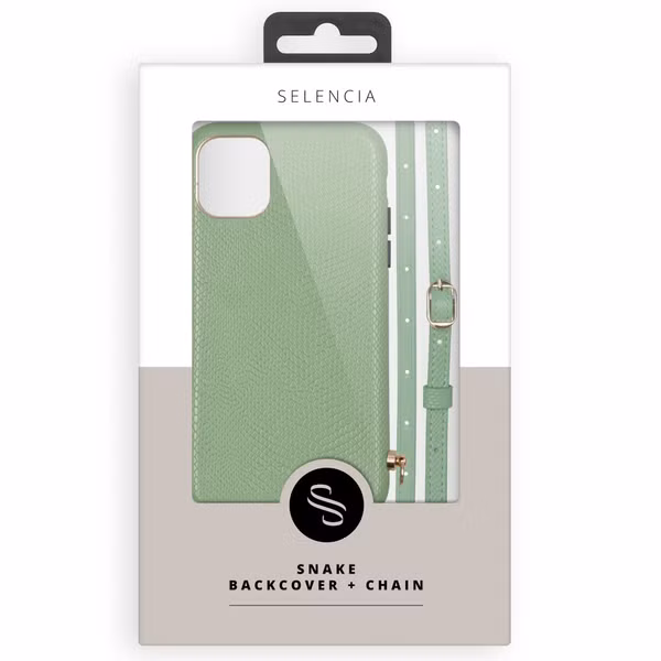 Selencia Hülle Schlangenleder mit Band Apple iPhone SE (2022 / 2020) / 8 / 7 / 6s