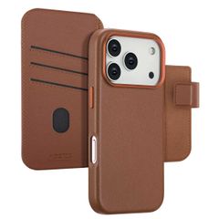 Accezz 2-in-1 Klapphülle aus Leder mit MagSafe Apple iPhone 17 Pro - Sienna Brown
