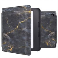 imoshion Design Slim Hard Case Sleepcover mit Stand Kobo Libra 2 / Tolino Vision 6 - Black Marble