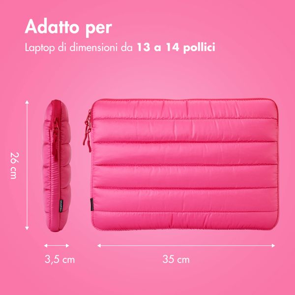 imoshion Puffer Laptop Hülle 13-14 Zoll - Laptop Sleeve - Hot Pink