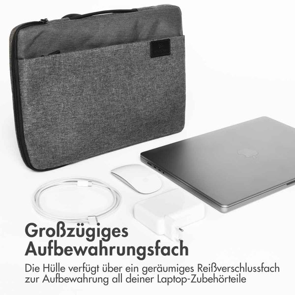 imoshion Laptop Hülle 13-14 Zoll - Laptop Hülle mit Griff - Geeignet für Laptops bis 13-14 Zoll - Grau