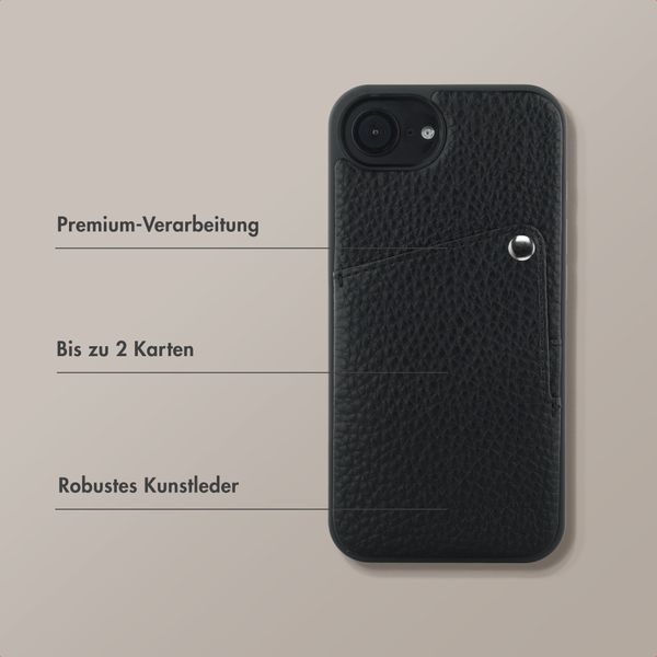Selencia Riva Back Cover mit Kartenfach Apple iPhone 16e - Schwarz