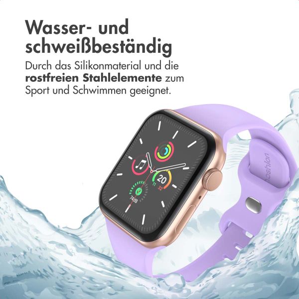 imoshion Silikonband⁺ für die Apple Watch Series 1 bis 10 / SE / Ultra (2) (44/45/46/49 mm) - Lila - Größe M/L