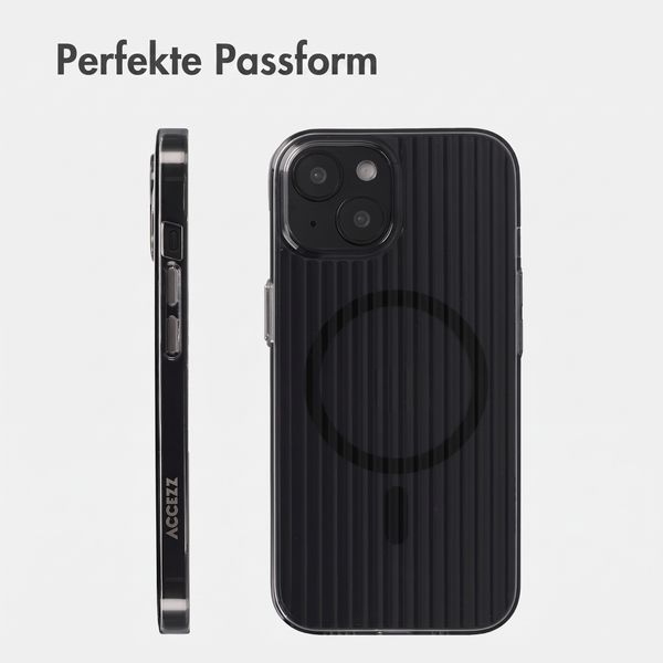 Accezz Lite Backcover mit MagSafe | Fluted | Apple iPhone 15 - Schwarz