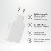 Accezz Ultra Slim GaN Ladegerät - 2x USB-C - 65 W - Weiß