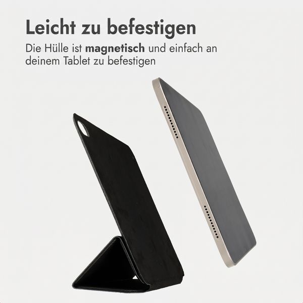 Accezz Leder Trifold Klaphülle Apple iPad 11 (2025) 11 Zoll A16 / iPad 10 (2022) 10.9 Zoll - Schwarz