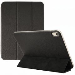 Accezz Leder Trifold Klaphülle Apple iPad 11 (2025) 11 Zoll A16 / iPad 10 (2022) 10.9 Zoll - Schwarz