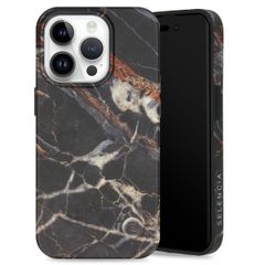 Selencia Aurora Fashion Back Case für das iPhone 14 Pro - ﻿Strapazierfähige Hülle - 100 % recycelt - Schwarzer Marmor