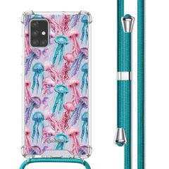 imoshion Design Hülle mit Band Samsung Galaxy A71 - Jellyfish Watercolor