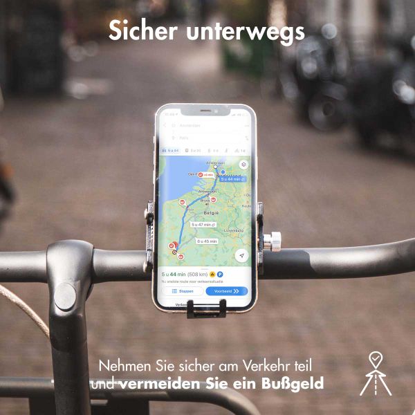 Accezz Handyhalterung für das Fahrrad – verstellbar – universell – Aluminium – schwarz