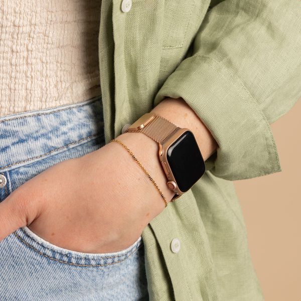 imoshion Mailändische Magnetarmband für Apple Watch | 44/45/46/49 mm - Rose Gold