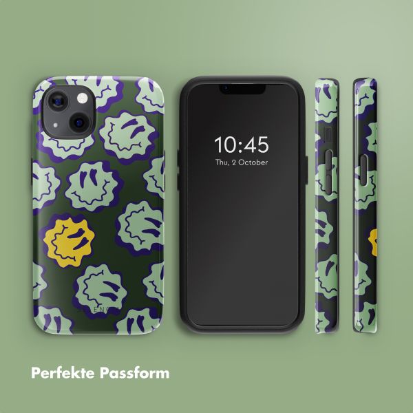 Selencia Vivid Rückabdeckung mit MagSafe Apple iPhone 13 - Wavy Smiley Green