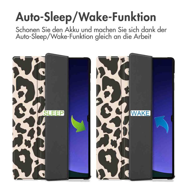 imoshion Design Trifold Klaphülle Samsung Galaxy Tab S10 Ultra / Tab S9 Ultra - Leopard