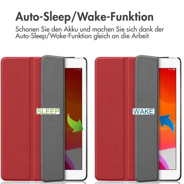 imoshion Trifold Klapphülle Apple iPad 9 (2021) 10.2 Zoll / iPad 8 (2020) 10.2 Zoll / iPad 7 (2019) 10.2 Zoll - Rot