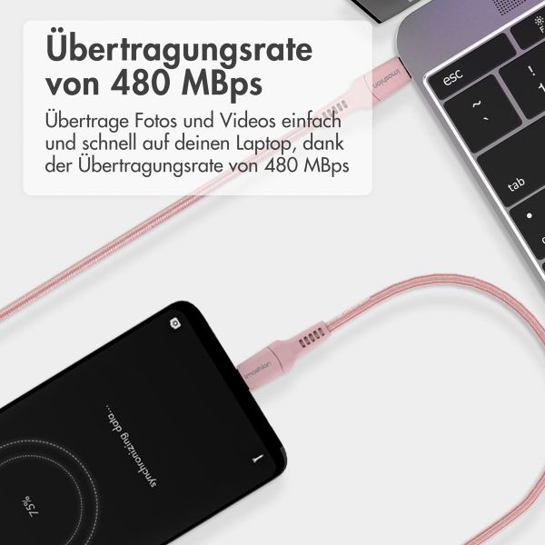 imoshion Braided USB-C-zu-USB-C Kabel - 2 Meter - Rosa