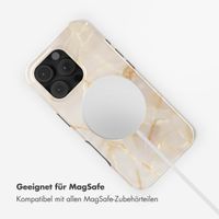 Selencia Vivid Tough Back Cover mit MagSafe für das iPhone 16 Pro - Golden Beige Marble