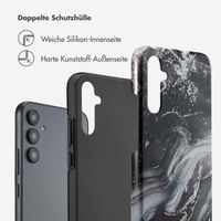 Selencia Vivid Tough Back Cover für das Samsung Galaxy A34 (5G) - Chic Marble Black