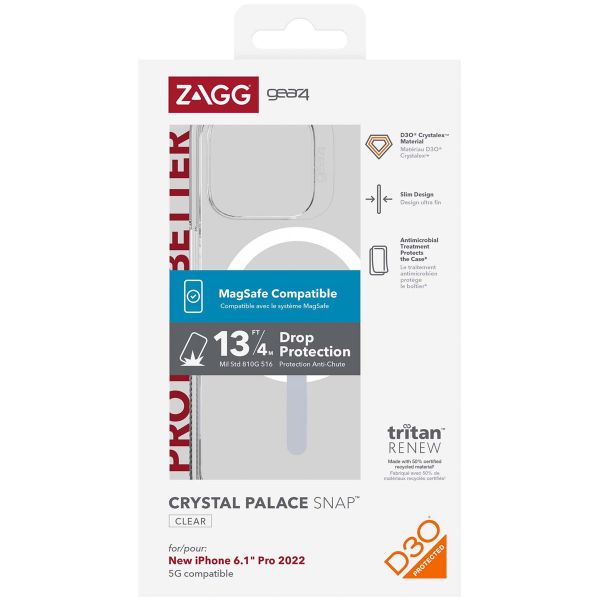 ZAGG Crystal Palace Snap Backcover MagSafe für das iPhone 14 Pro - Transparent