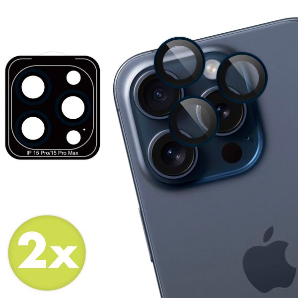 imoshion 2er-Pack Objektivschutz für Kamera für das Apple iPhone 15 Pro / 15 Pro Max - Blue Titanium