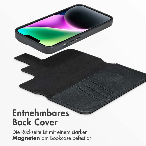 Accezz 2-in-1 Klapphülle aus Leder mit MagSafe für das iPhone 14 - Onyx Black