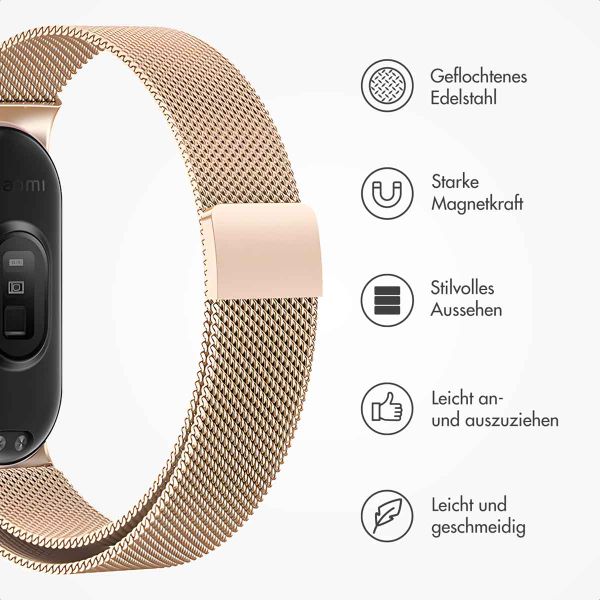 imoshion Magnetisches Milanaise Armband für das  Xiaomi Smart Band 8 / 9 - Rosé gold