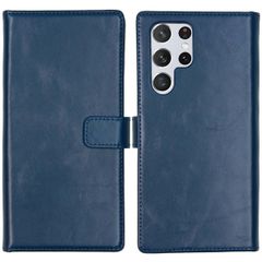 Selencia Echtleder Klapphülle Samsung Galaxy S22 Ultra - Blau