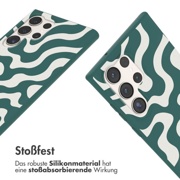 imoshion SilikonHülle design mit Band Samsung Galaxy S23 Ultra - Petrol Green Groovy