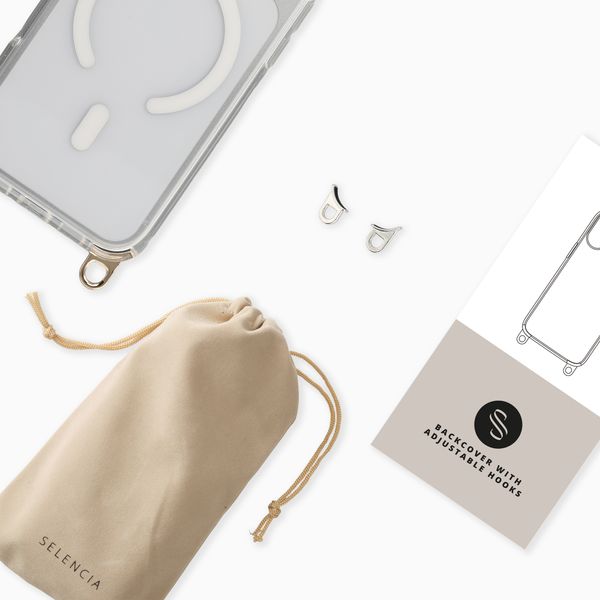 Selencia Rivièra MagSafe Backcover mit abnehmbarem Haken Apple iPhone 16 Pro - Transparent