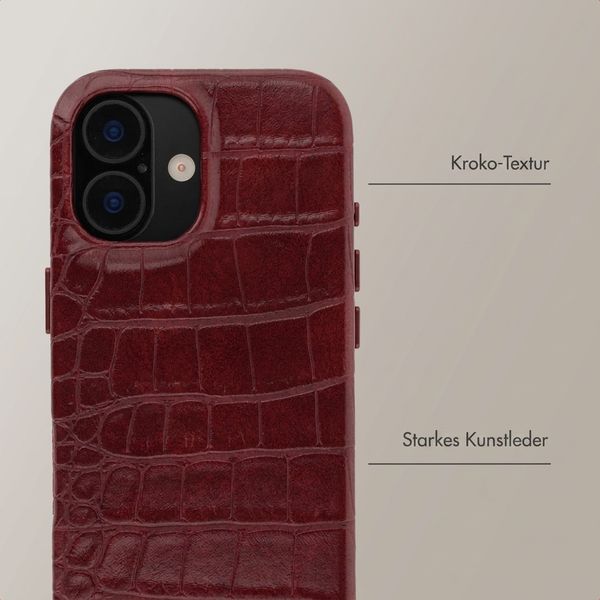 Selencia Croco Backcover mit MagSafe Apple iPhone 16 - Burgundy