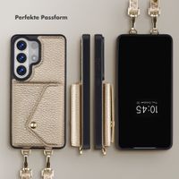 Selencia Sera HandyHülle mit Kordel und Umschlag-Kartenhalter Samsung Galaxy S26 Ultra - Champagne