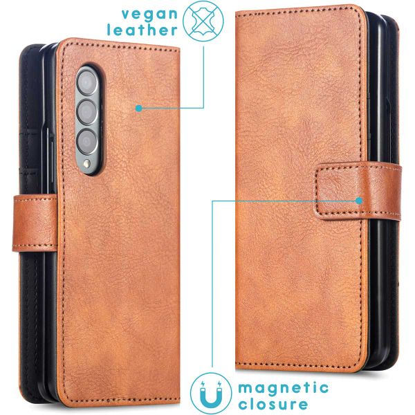 imoshion Luxuriöse Klapphülle Samsung Galaxy Z Fold3 - Zwart - Braun