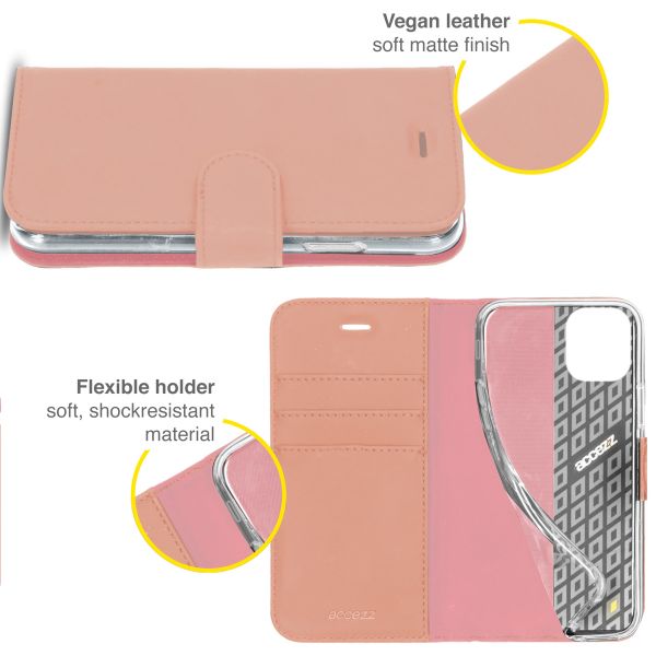 Accezz Wallet TPU Klapphülle für das iPhone 13 Pro - Rose Gold