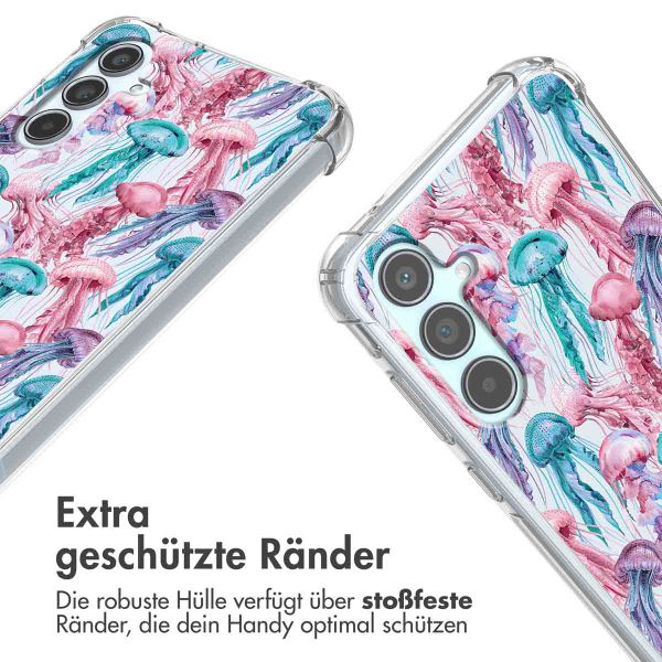 imoshion Design Hülle mit Band für das Samsung Galaxy A55 - Jellyfish Watercolor