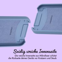 Personalisierte Color Backcover MagSafe mit abtrennbarem Band und Buchstaben für iPhone 12 Pro - Ash Blue