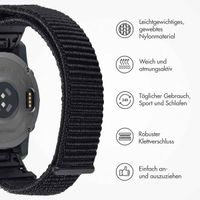 imoshion QuickFit® Nylon Armband -   Garmin 22 mm Anschluss - Größe L/XL - Schwarz
