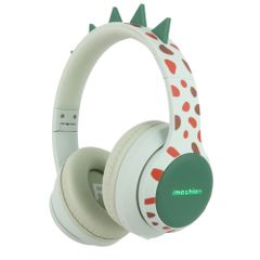 imoshion Kabellose Kinderkopfhörer Dino LED Light - Dezibelbegrenzer - Mit AUX-Kabel - Brown / Orange