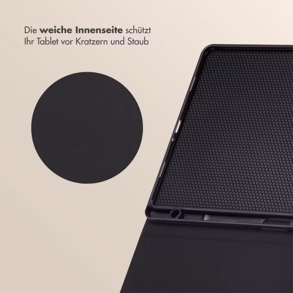 Selencia Sabi Klapphülle mit Leopardenmuster Samsung Galaxy Tab A9 Plus - Midnight Black