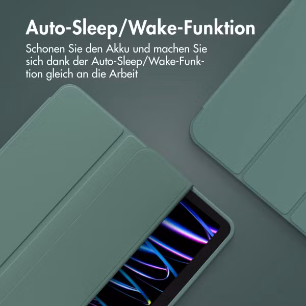 Accezz Smarte Klapphülle aus Silikon Apple iPad Air 11 Zoll (2025) M3 / (2024) M2 / Air 5 (2022) / Air 4 (2020) - Dunkelgrün