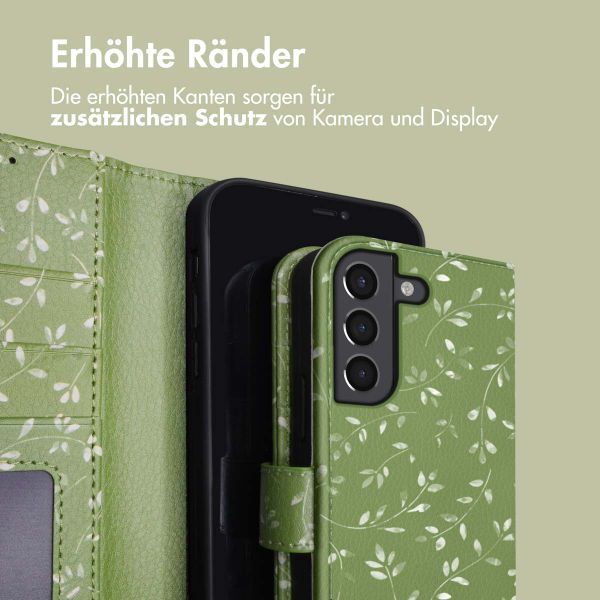 imoshion Design Klapphülle für das Samsung Galaxy S21 - Green Flowers