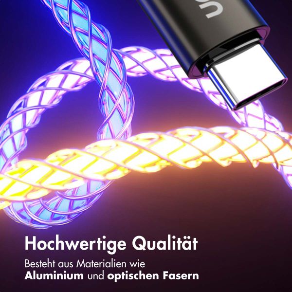 imoshion Leughtendes Schnellladekabel RGB - USB-C zu USB-C Kabel - 1 Meter