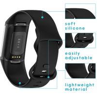 imoshion Silikonband für die Fitbit Charge 5 / Charge 6 - Größe L - Schwarz