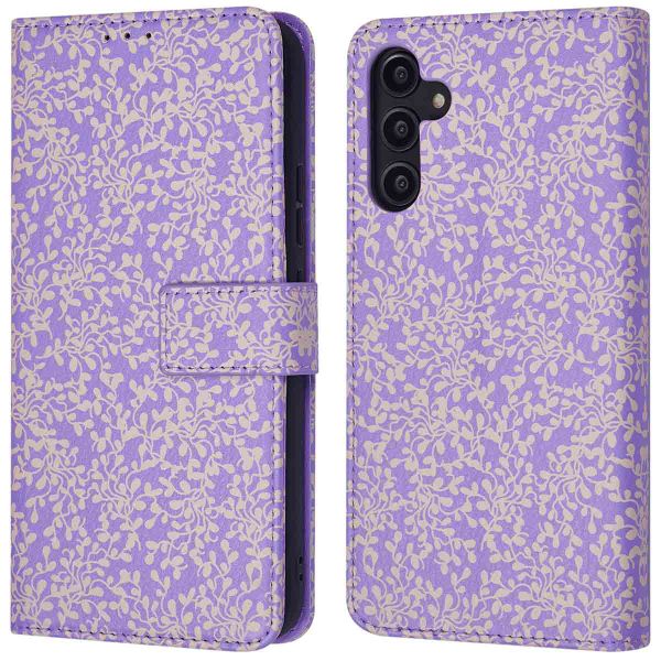 imoshion ﻿Design Klapphülle für das Samsung Galaxy A14 (5G/4G) - Purple White Flowers