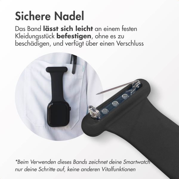 imoshion Pflegekräfte Silikonarmband für das  Apple Watch Series 1 t/m 9 / SE (38/40/41 mm) | Series 10 / 11 (42 mm) - Schwarz