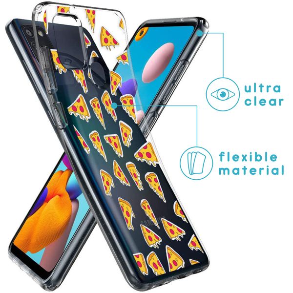 imoshion Design Hülle für das Samsung Galaxy A21s - Pizza - Gelb